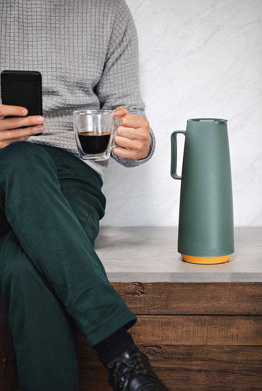 TRAMONTINA(トラモンティーナ) サーマルカラフェ 卓上ポット (魔法瓶:保温&保冷) 容量1L グリーン 61636/107